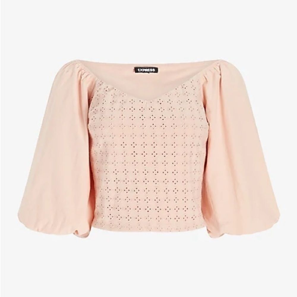 Women's Eyelet Puff Sleeve Top - Express - NWT - Size XS